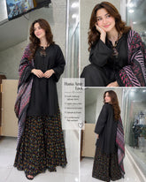 Lawn stuff, plain shirt, duppata diamond stuff and full printed, plazo lawn cotton stuff and full printed with nice stitching and 3pc trending article