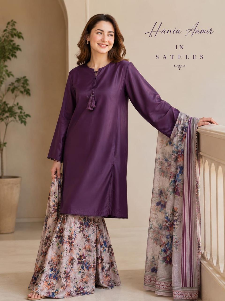 Lawn stuff, plain shirt, duppata diamond stuff and full printed, plazo lawn cotton stuff and full printed with nice stitching and 3pc trending article
