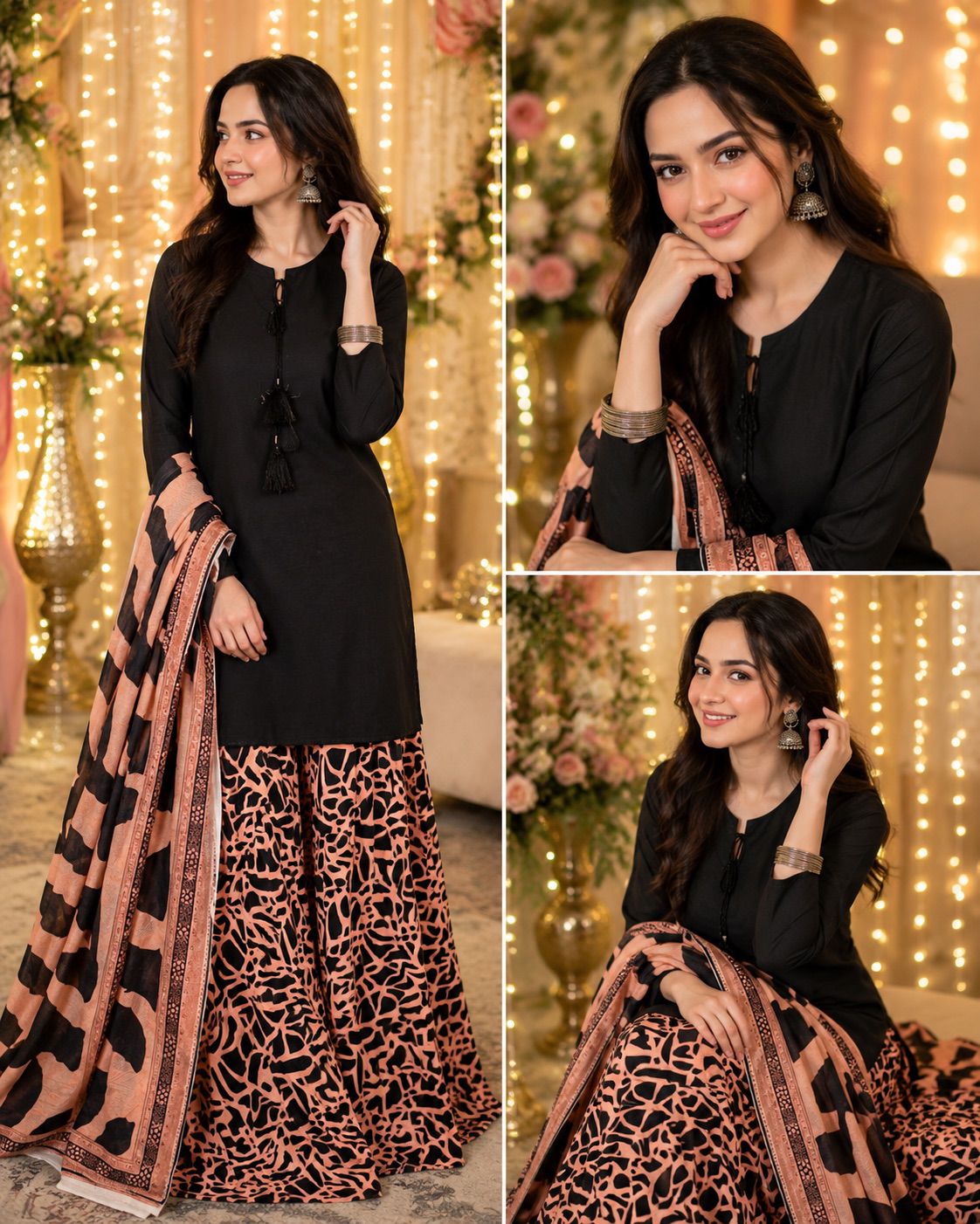 Lawn stuff, plain shirt, duppata diamond stuff and full printed, plazo lawn cotton stuff and full printed with nice stitching and 3pc trending article